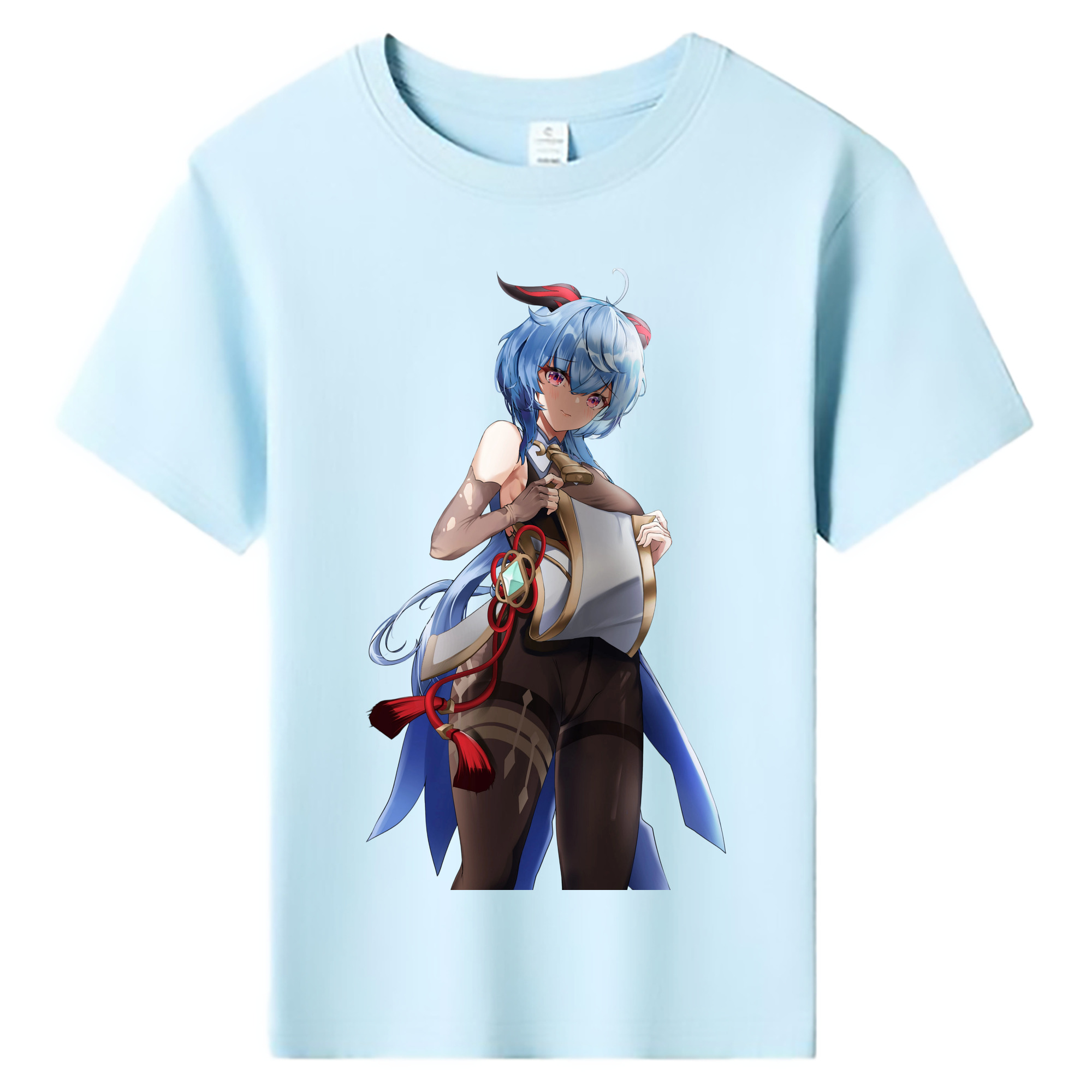 げんし神 甘雨 かんう genshin Ganyu 綿100％キッズTシャツ（フロントプリント）